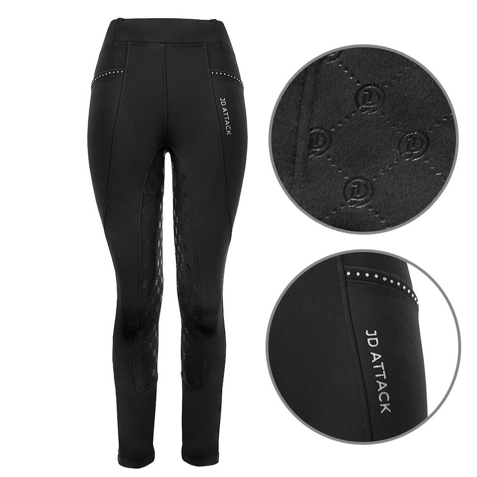 Ocieplane legginsy jeździeckie damskie JD ATTACK Aria