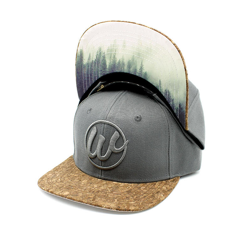 Casquette de baseball pour hommes avec liège Woed GREY FOREST Snapback Cap