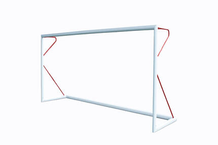 Voetbaldoel 1,5 x 1 m - Verplaatsbaar - Aluminium Ø80mm - Rood