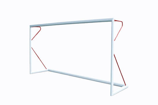 Voetbaldoel 1,5 x 1 m - Verplaatsbaar - Aluminium Ø80mm - Rood