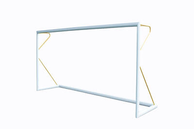 Voetbaldoel 1,5 x 1 m - verplaatsbaar - aluminium ø80mm - geel