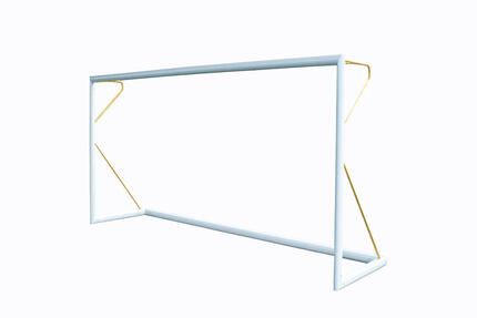 Voetbaldoel 1,5 x 1 m - Verplaatsbaar - Aluminium Ø80mm - Geel