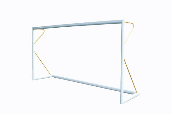 Voetbaldoel 1,5 x 1 m - Verplaatsbaar - Aluminium Ø80mm - Geel
