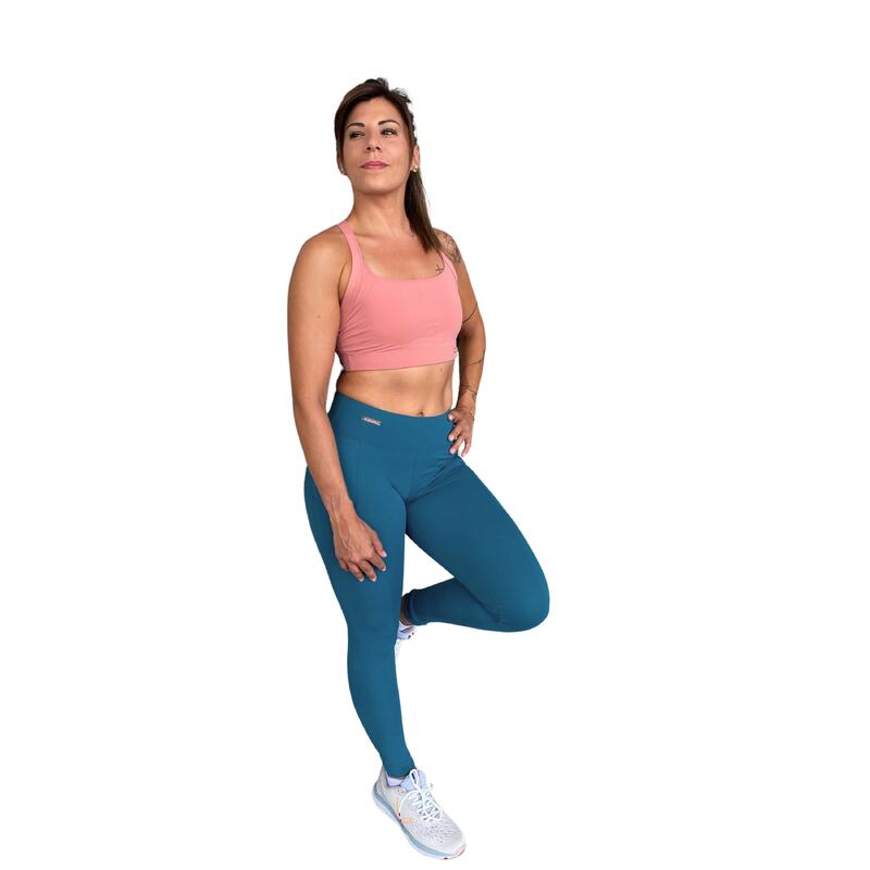 Dames legging Les Poulettes Fitness vert canard