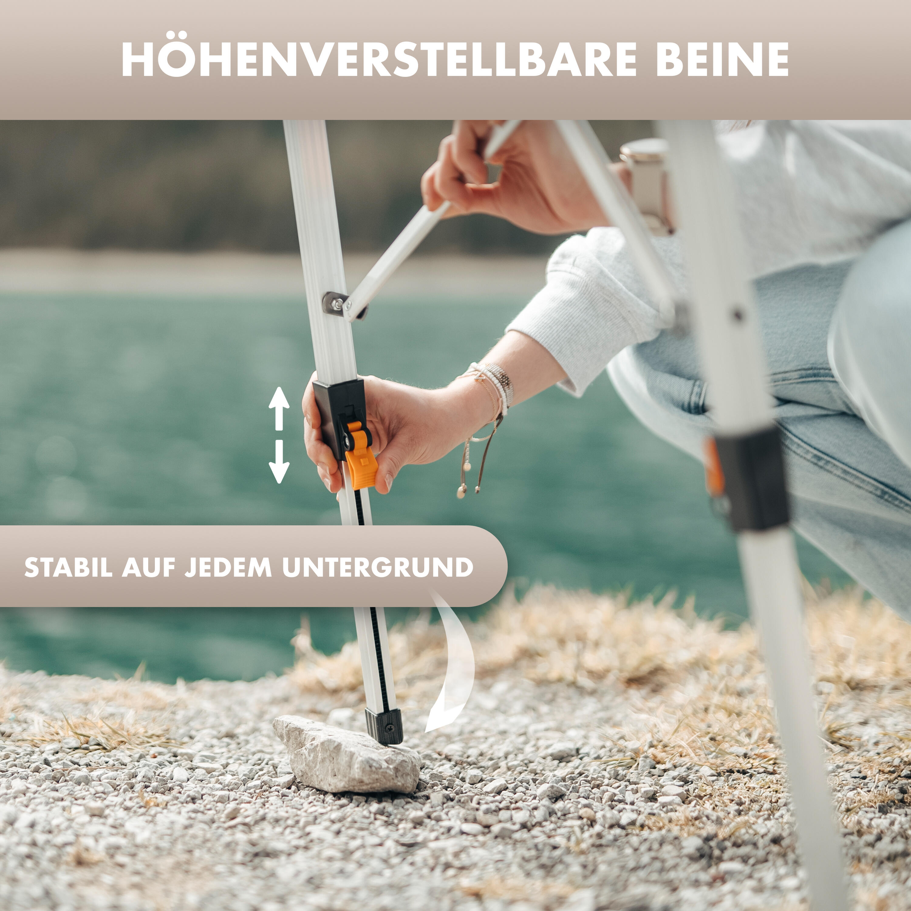 Camping Falttisch (Größe L) Aluminium höhenverstellbar ultraleicht Solid-Litec+ 7/7