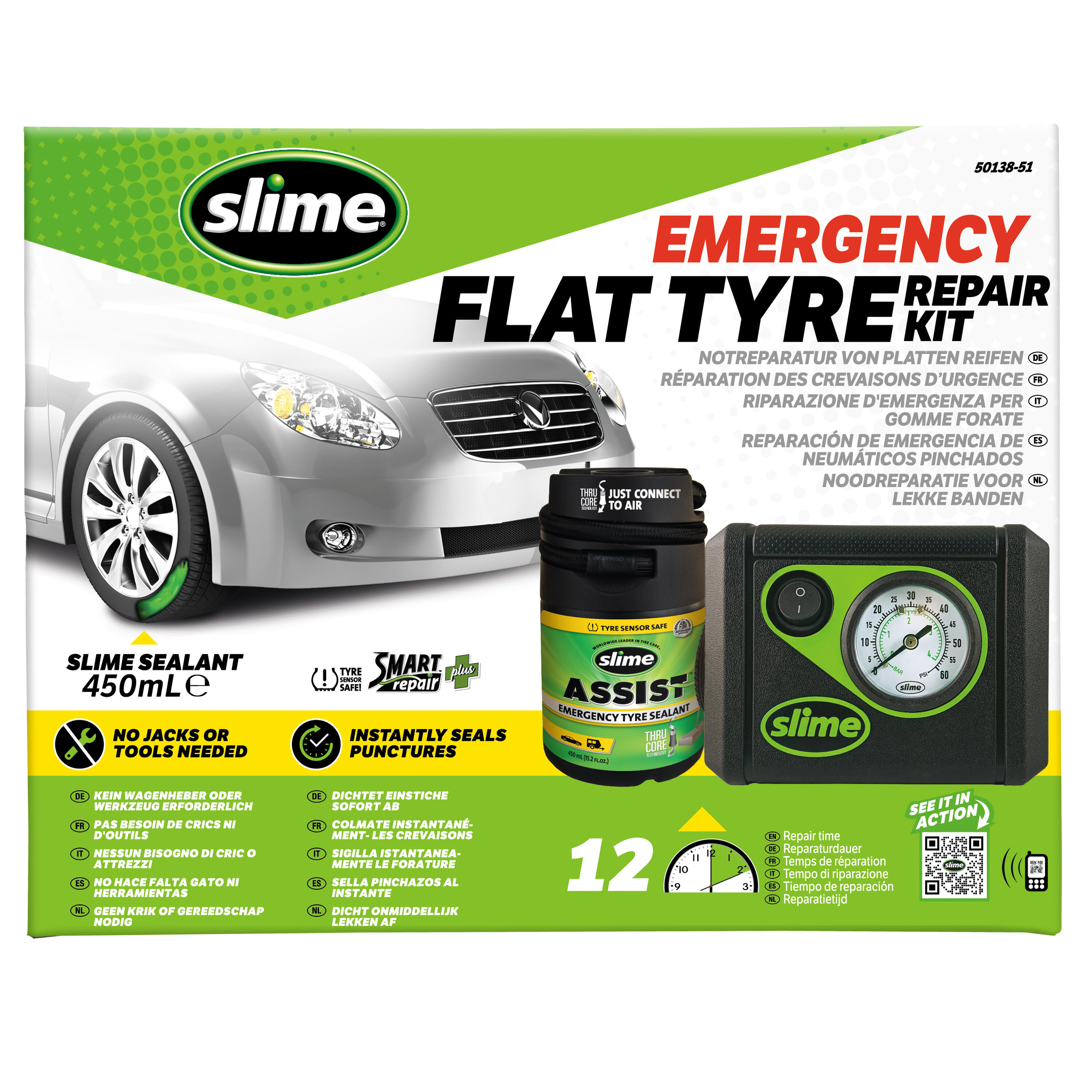 Slime Smart Repair Plus kit di riparazione d'emergenza per pneumatici. 2/3