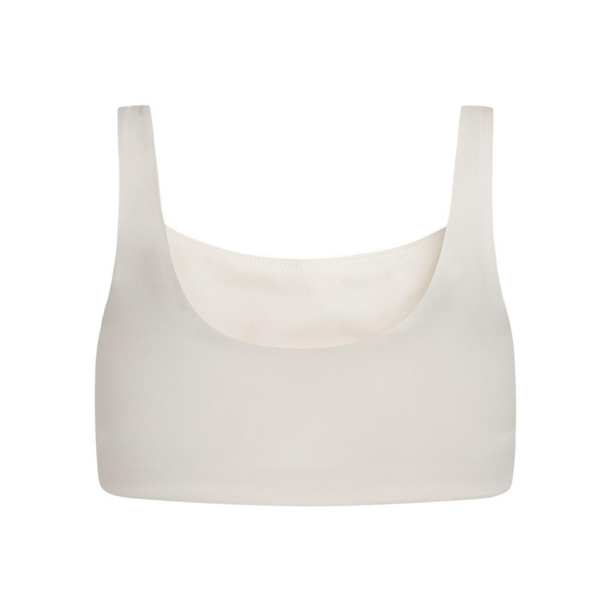 Womens/Ladies Tommy Cropped Square Neck Bra (Ivory) 2/3