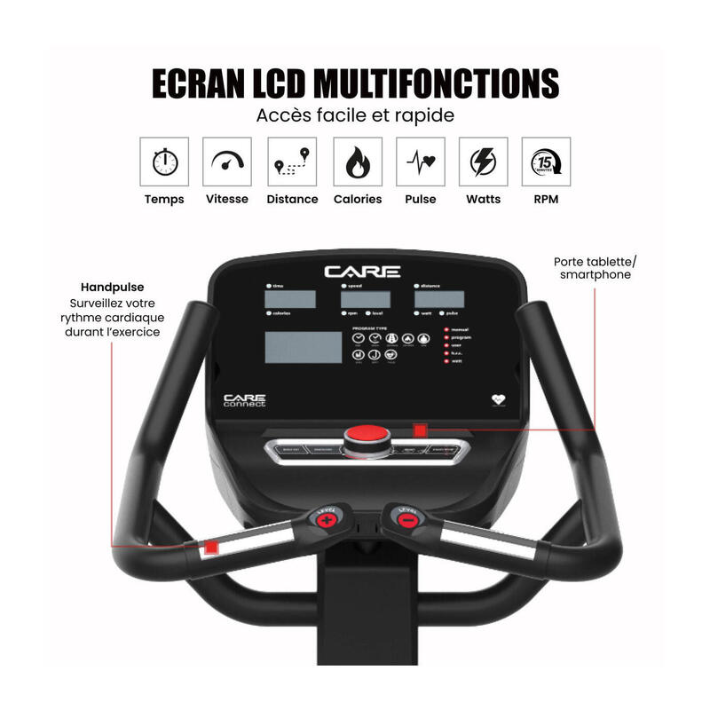 Vélo auto-alimenté - PERFORMER LED - CARE - Ergomètre connecté