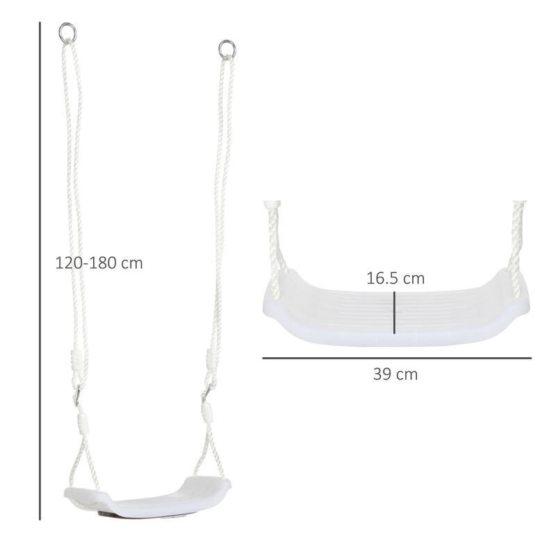 Outsunny Leagăn pentru Copii 9-36 Luni Alb cu Lumini Led Și Frânghie Reglabilă