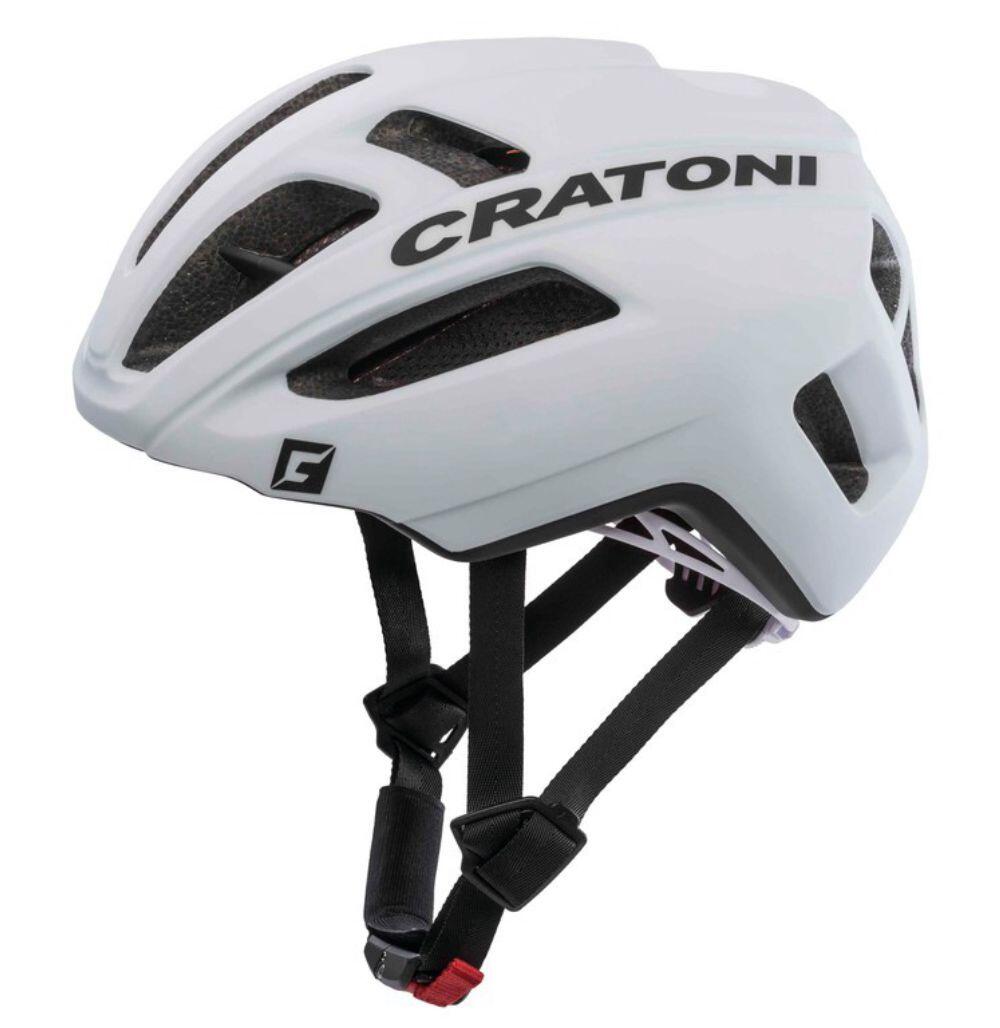 Kask rowerowy C-Pro biały matowy gumowany