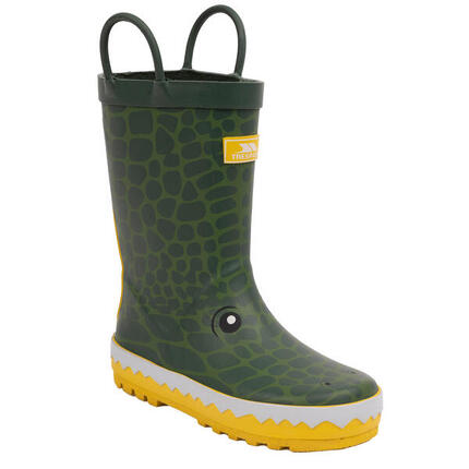 Bottes De Pluie Motif/style Crocodile Enfant (Vert / Jaune)