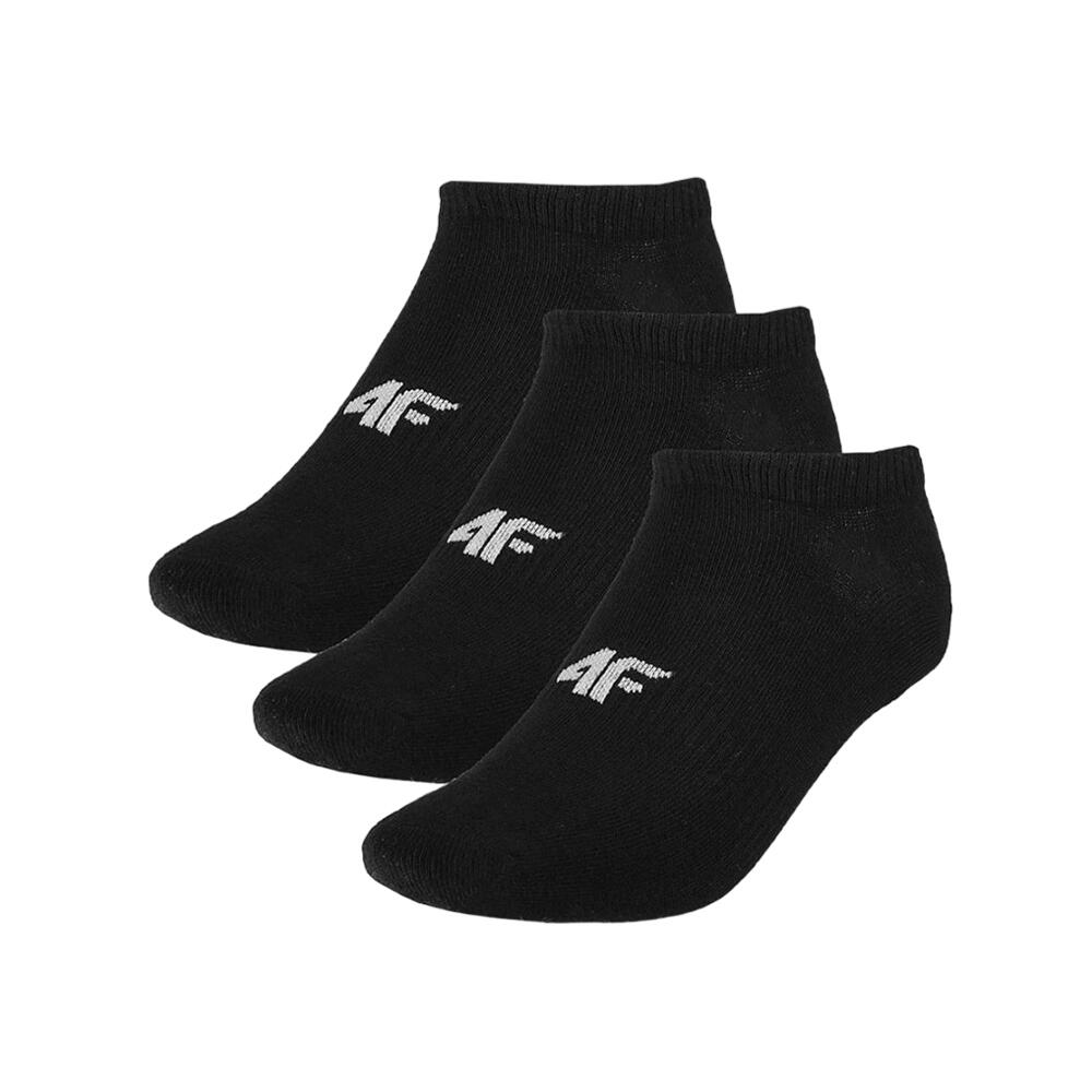 Meias de tornozelo casuais para crianças (conjunto de 3) Preto