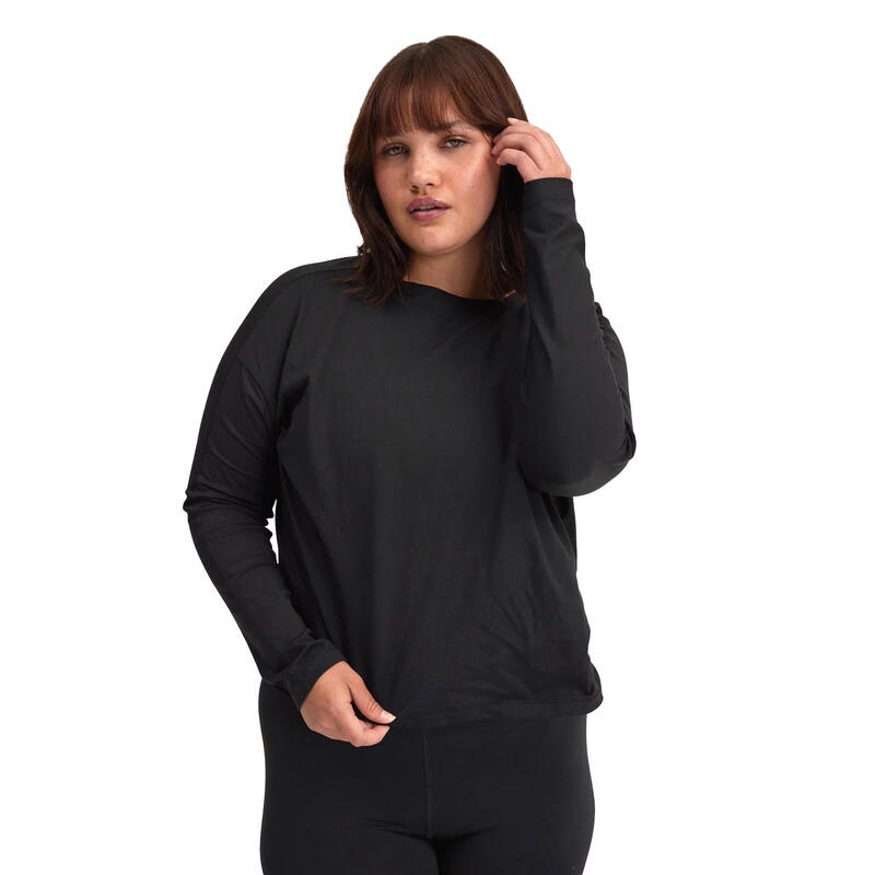 Camiseta Reset de Manga Larga para Mujer Negro