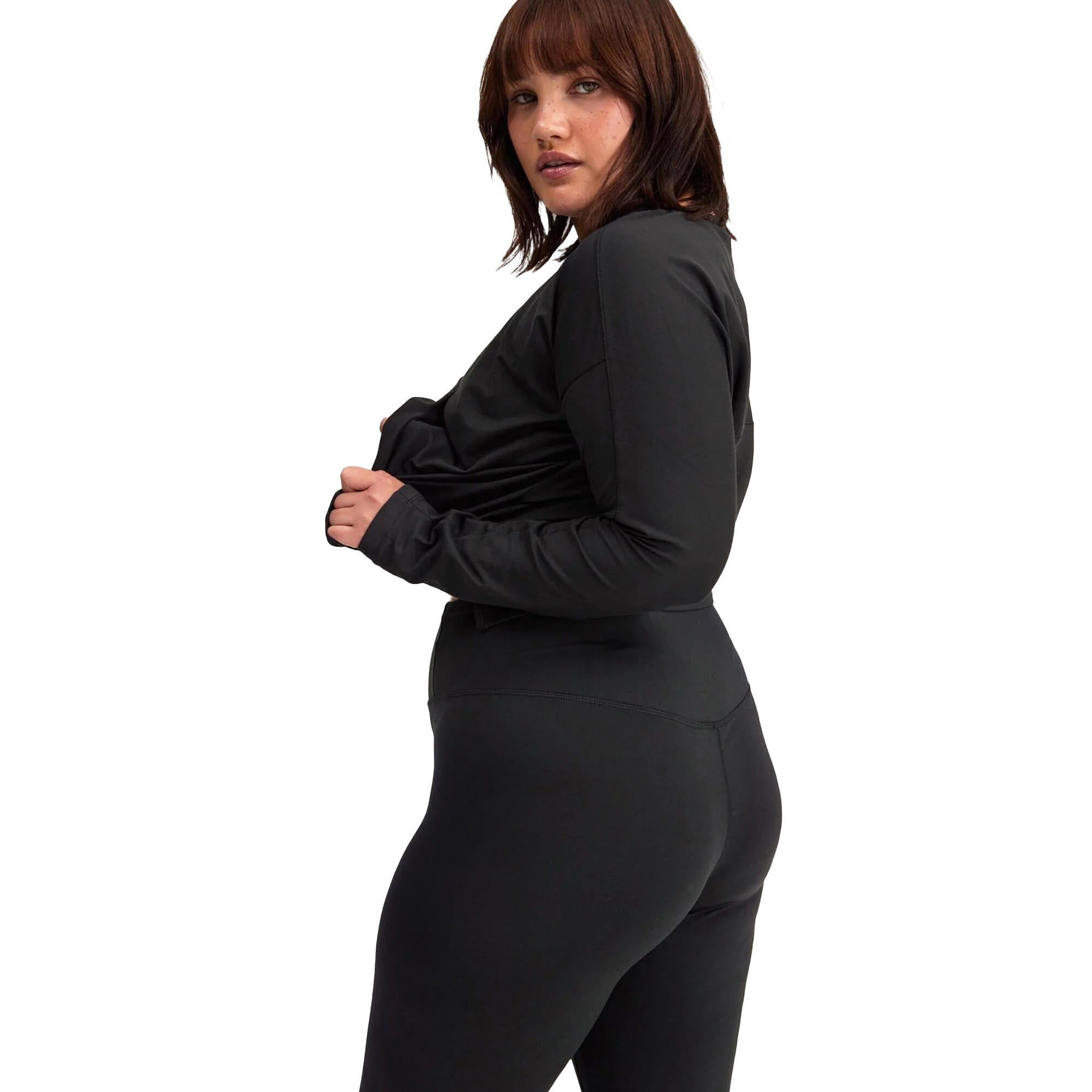 Womens/Ladies Reset Fitted LongSleeved TShirt (Black) 2/4