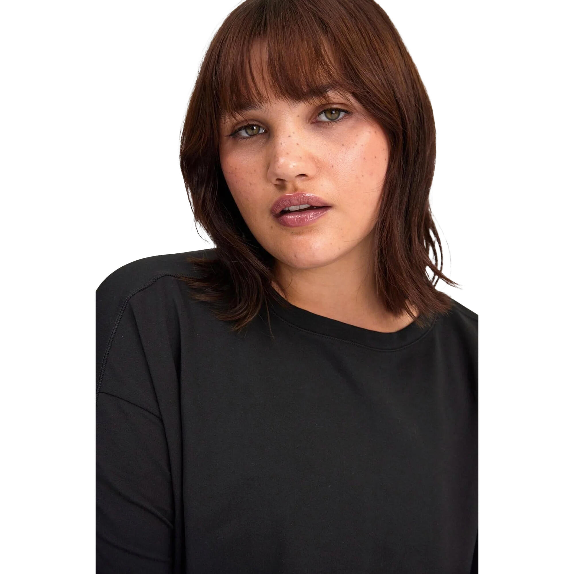 Womens/Ladies Reset Fitted LongSleeved TShirt (Black) 3/4