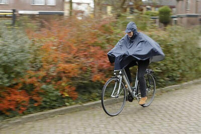 Regenponcho mirage polyester - zwart