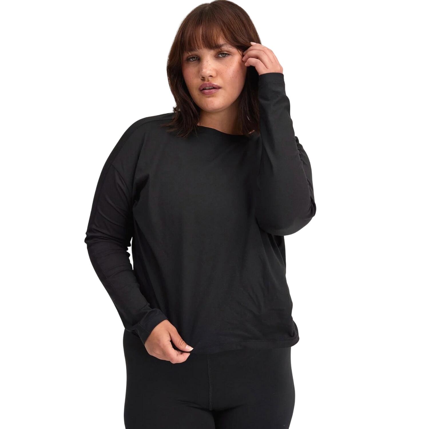 Maglietta Ritagliata Manica Lunga Donna Girlfriend Collective Reset Lift Nero 2/2