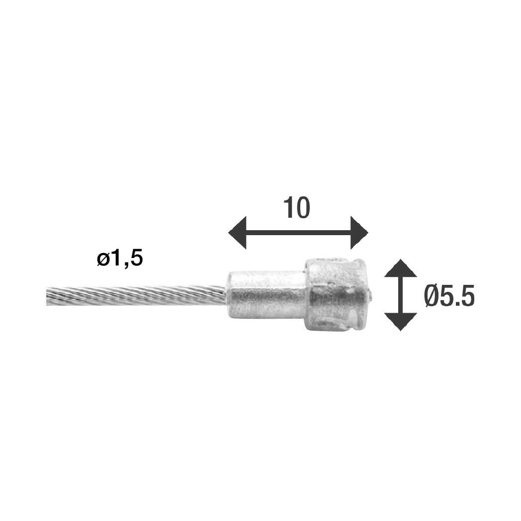 Câbles de freins 7x7 fils inox Ø1,5mm tête en V Ø5,5x10 Elvedes (x100) 2/3