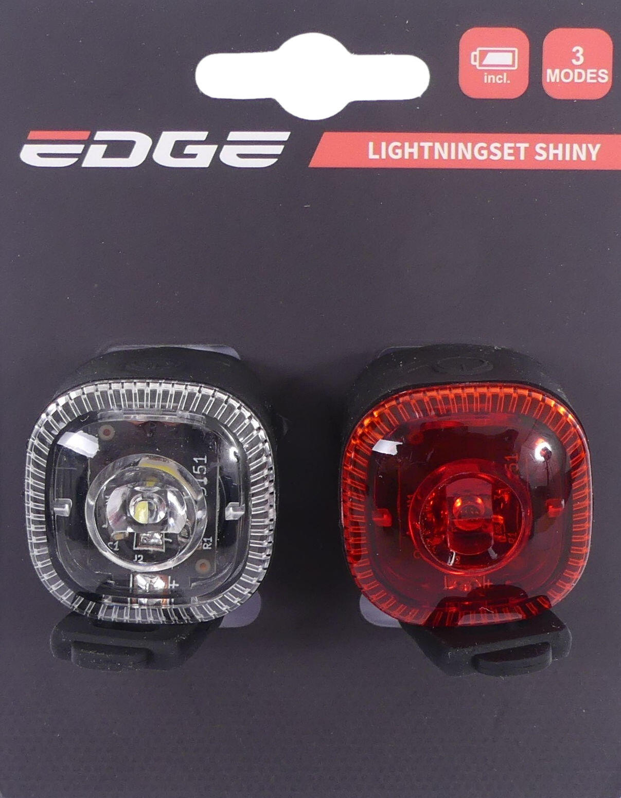 Set luci Edge Shiny — anteriore/posteriore, 15/6 lm. 2/3