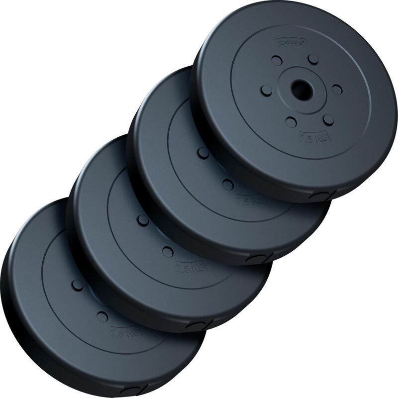 Set placi haltere 30 KG (4x7.5 KG) 30 și 31mm plastic ciment negru