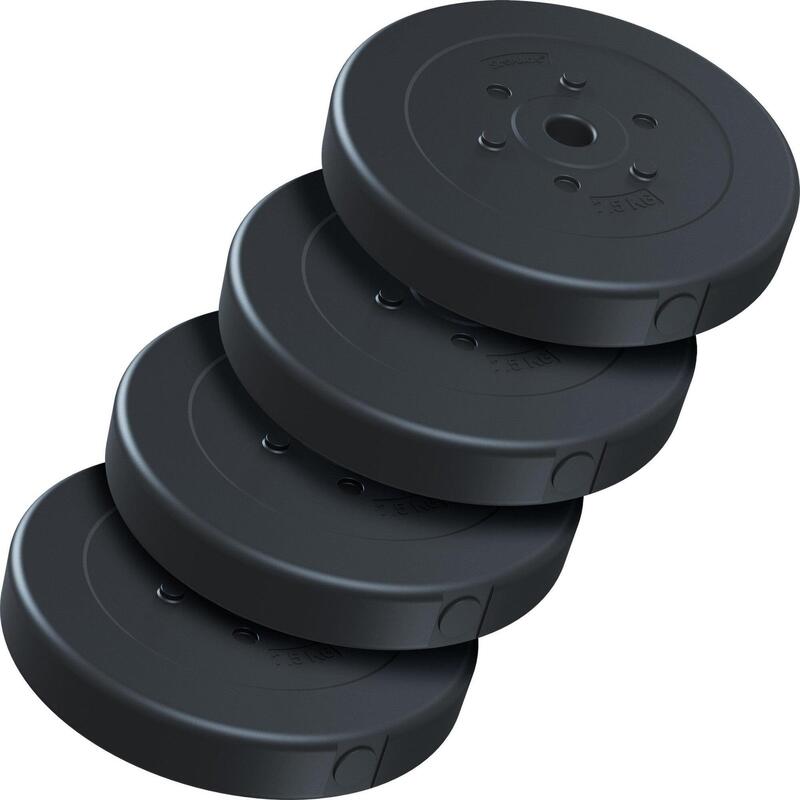 Set placi haltere 30 KG (4x7.5 KG) 30 și 31mm plastic ciment negru