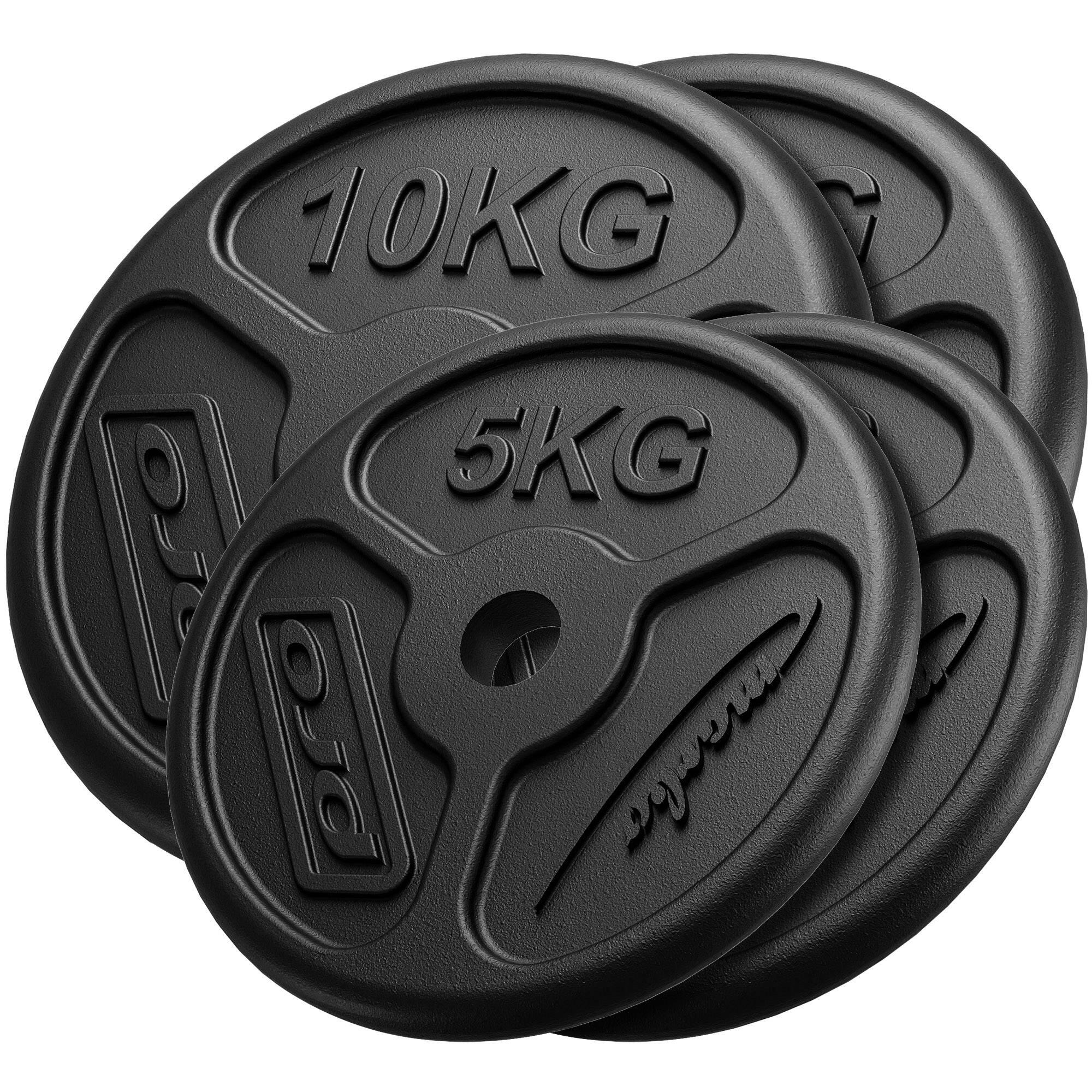 Marbo Sport - Ensemble De Poids En Fonte Slim Ø31 Mm Marbo Sport 30 Kg - Poids De Musculation - Noir - Decathlon