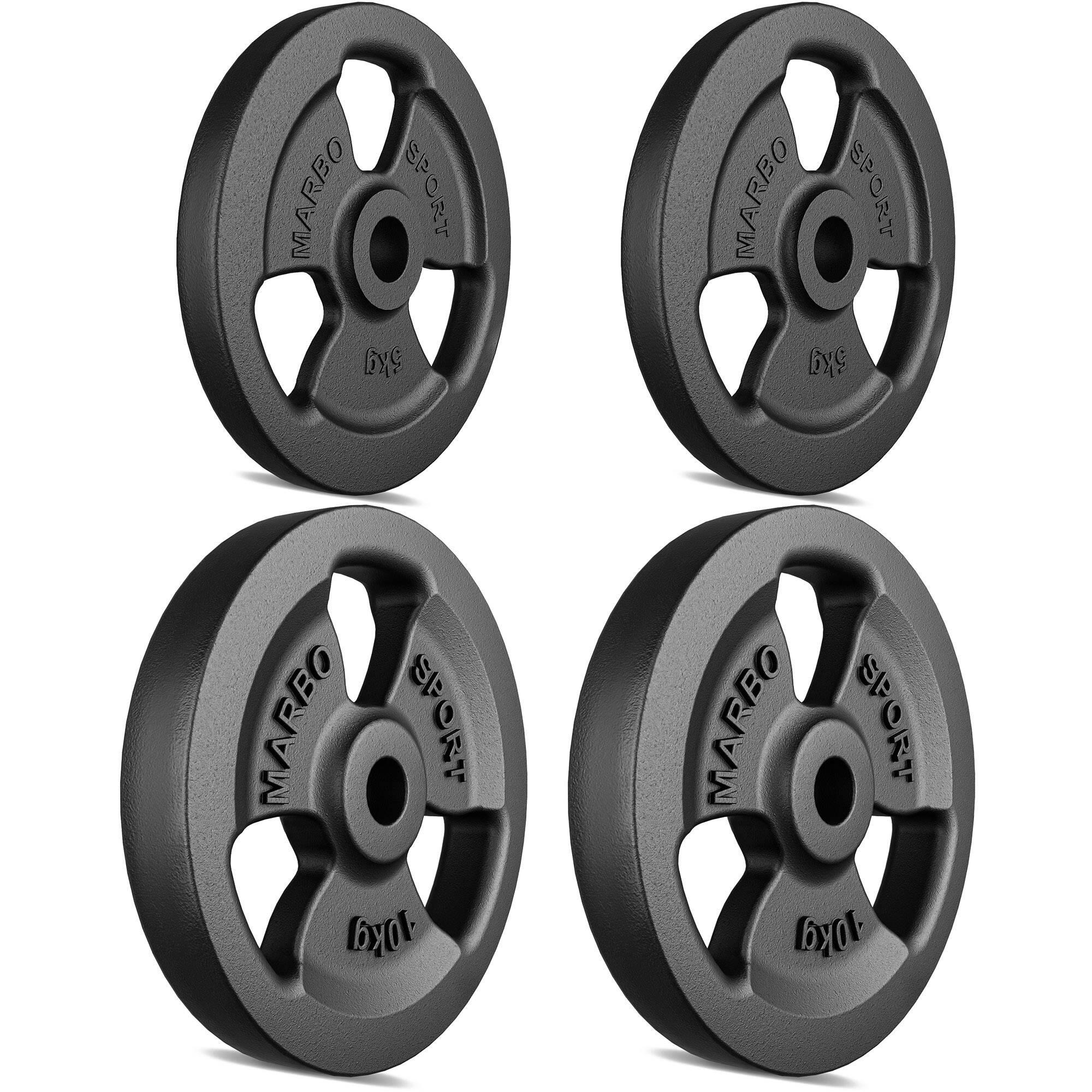 Set di pesi in ghisa Tri-Grip con foro ø31 mm Marbo Sport 29 kg 1/4