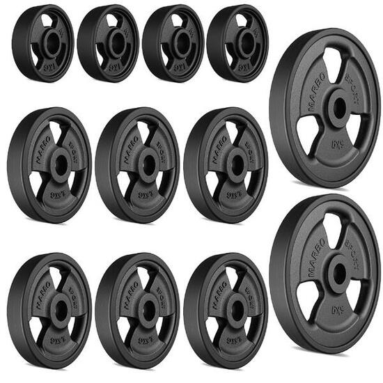 Set pesi in ghisa gommati Tri-Grip 29 kg