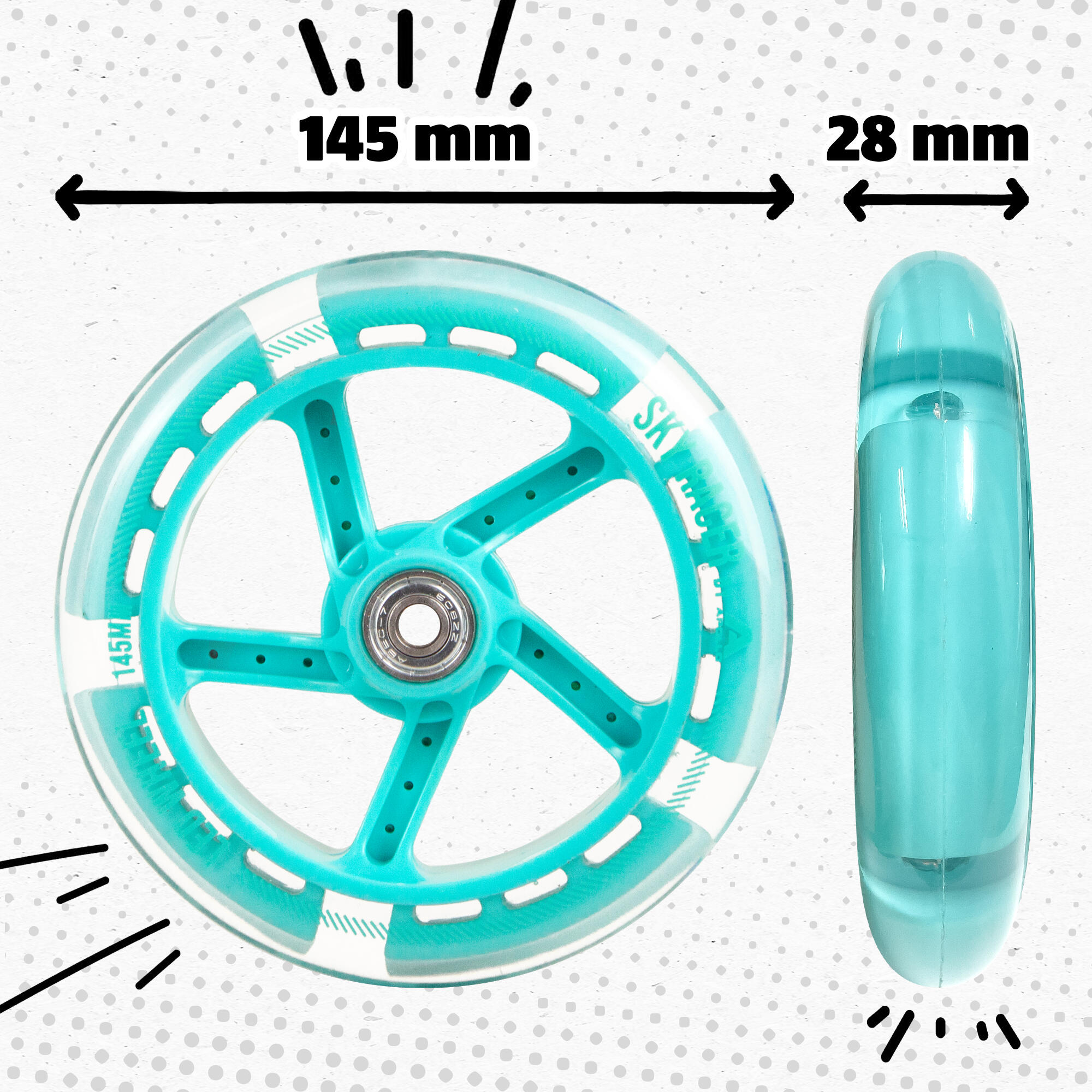 City Scooter Pro Wheels - ABEC 7 Bearings, Replacement Wheels 4/7