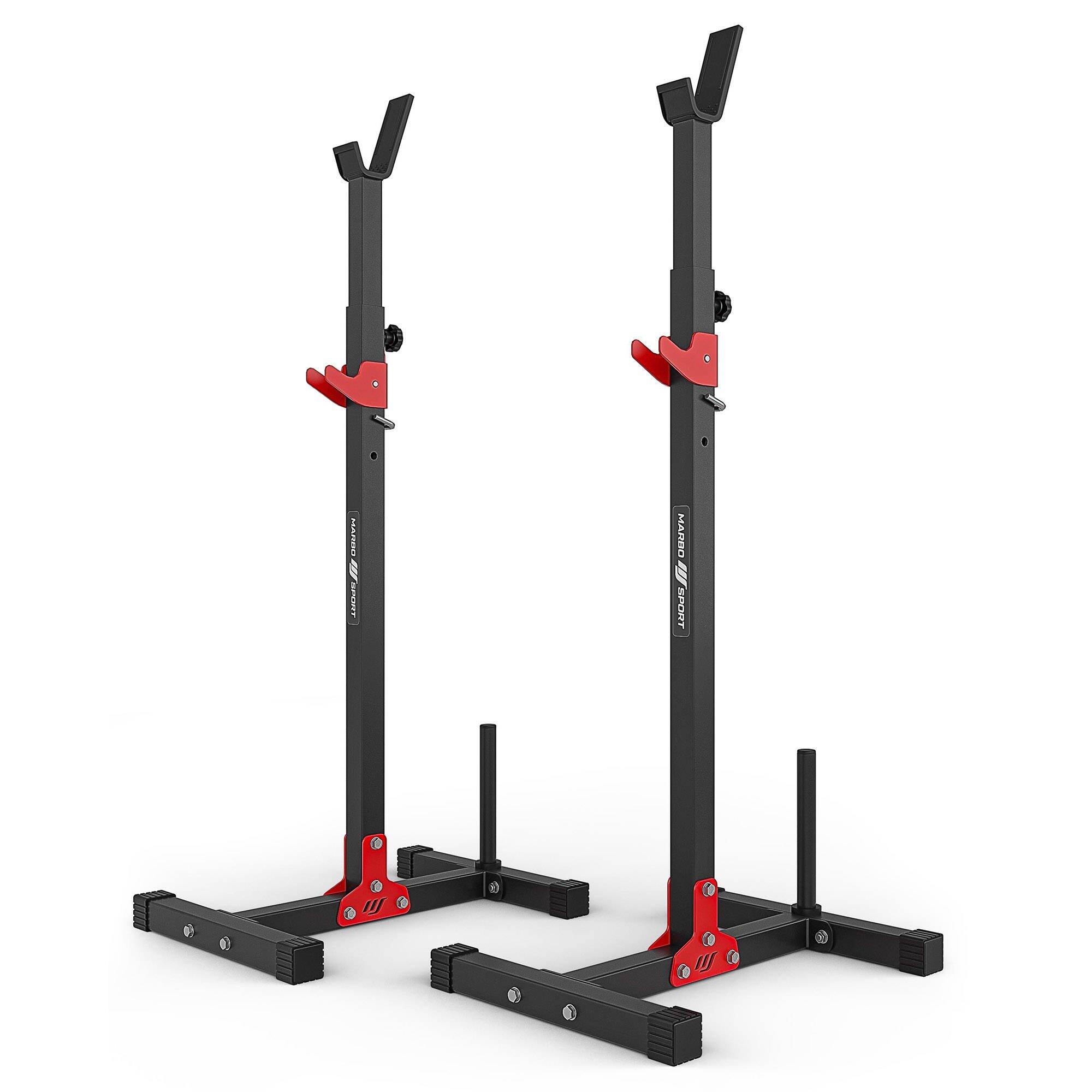 MARBO SPORT Supporti per bilancieri regolabili con porta pesi MH-S202