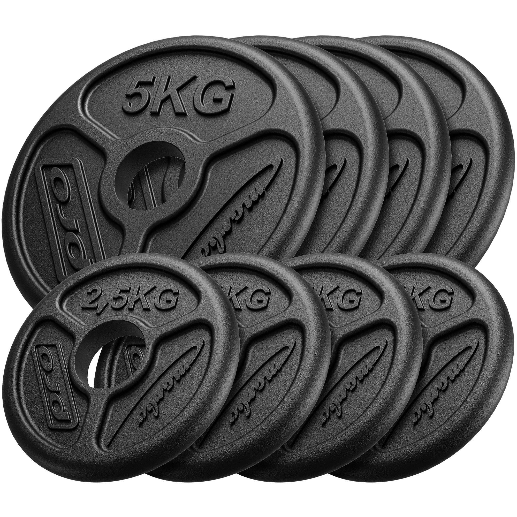 Marbo Sport - Ensemble De Poids En Fonte Olympiques Ø51 Mm Marbo Sport 30 Kg - Poids De Musculation - Noir - Decathlon
