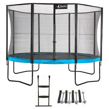 Trampoline Ø360 cm + filet de sécurité + échelle + kit ancrage - PUNCHI 360 Ble