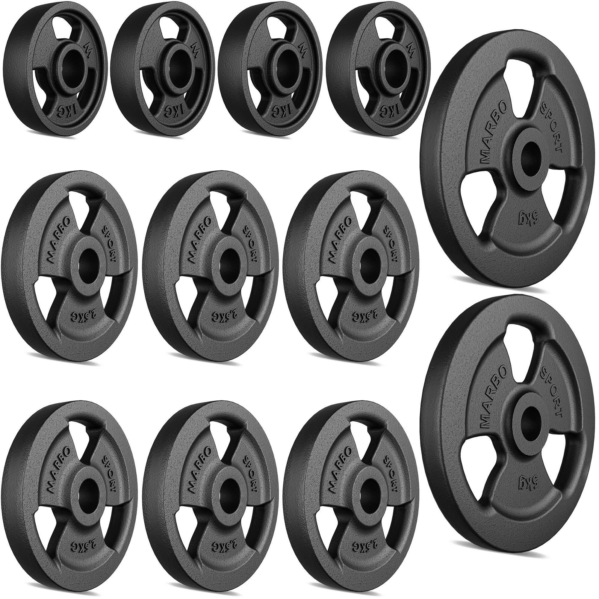 Set di pesi in ghisa Tri-Grip con foro ø31 mm Marbo Sport 29 kg 1/3