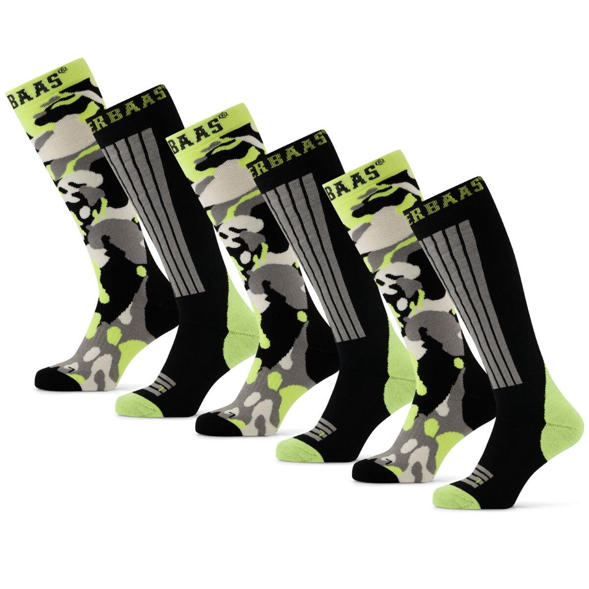POEDERBAAS Poederbaas Skisokken 6-pack Camo Black