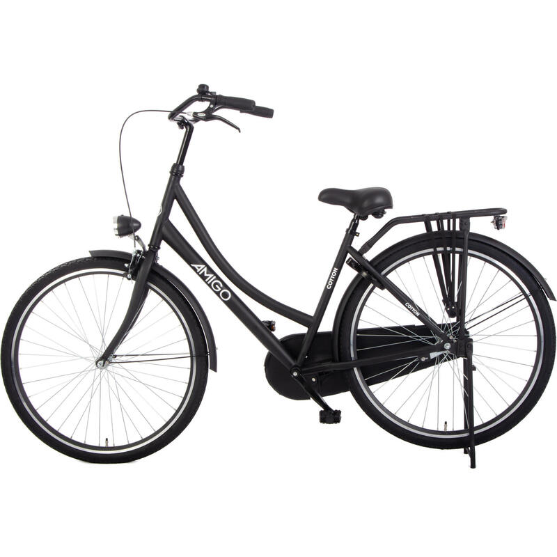 AMIGO Omafiets Cotton omafiets 28 Inch 50 cm Dames Terugtraprem Matzwart