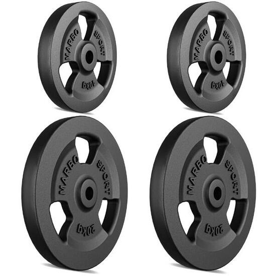 Set di pesi in ghisa Tri-Grip con foro ø31 mm 30 kg