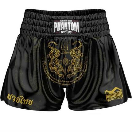 Muay-Thai-Shorts Phantom Sak Yant – Schwarz/Gold – S