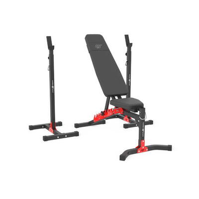 Set per allenamento muscolare con panca regolabile e supporti per bilanciere