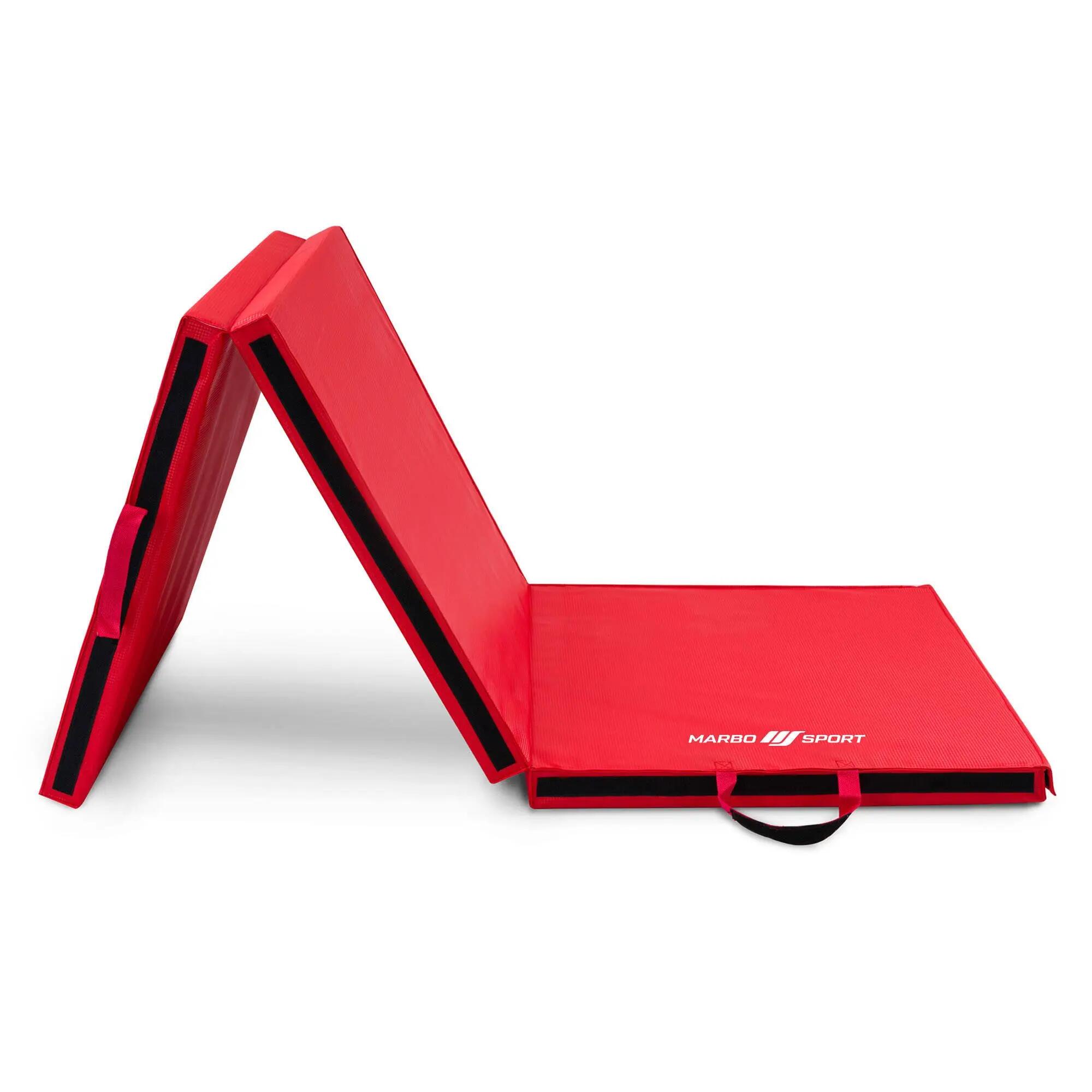 Stabiele vouwmat met klittenband 180 x 60 x 5 cm rood 4/5