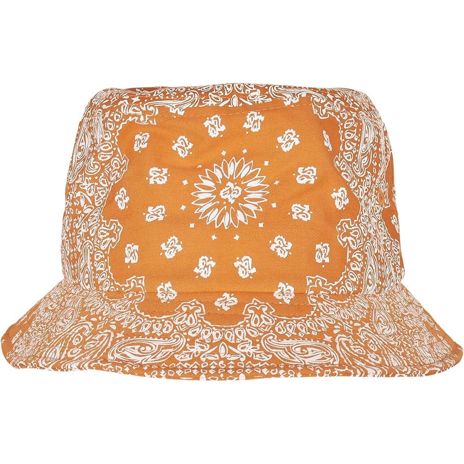 FLEXFIT Unisex Adult Bandana Printed Bucket Hat (Orange)