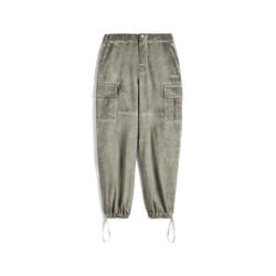 Pantalon cargo en toile teint à froid