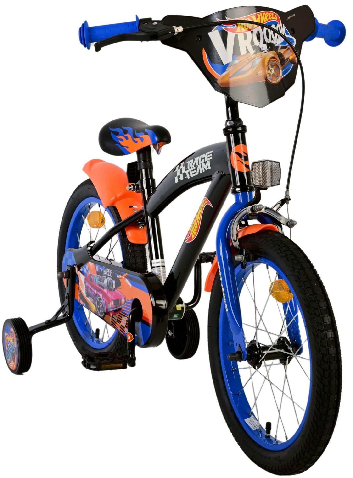 Hot Wheels 16 Zoll Kinderfahrrad in Schwarz, Orange und Blau 6/7