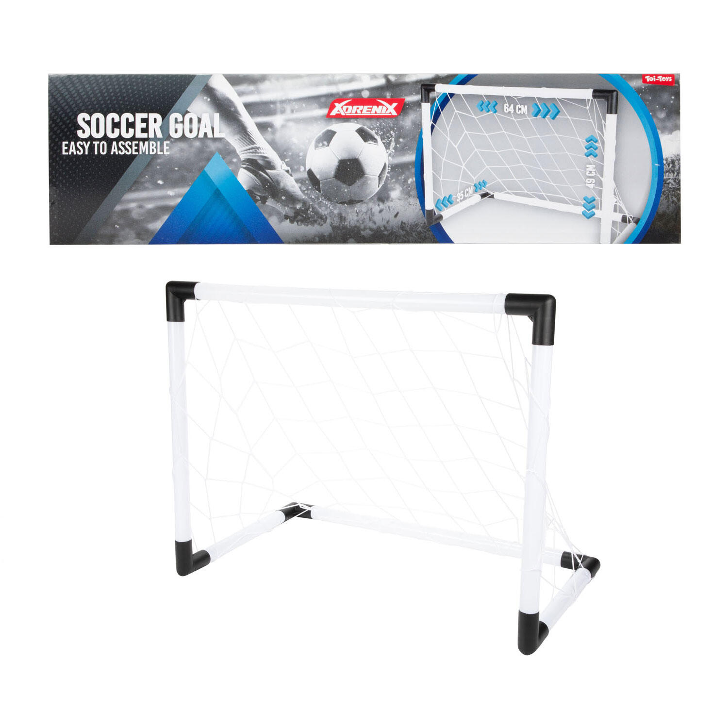 TOI-TOYS Toi-Toys Adrenix Voetbaldoel met Net, 64x49x35cm