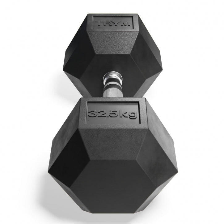 Gantera hexagonala 32.5 KG crom si negru