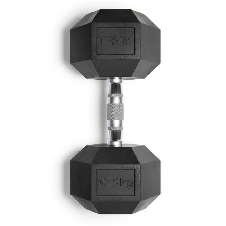 Gantera hexagonala 32.5 KG crom si negru