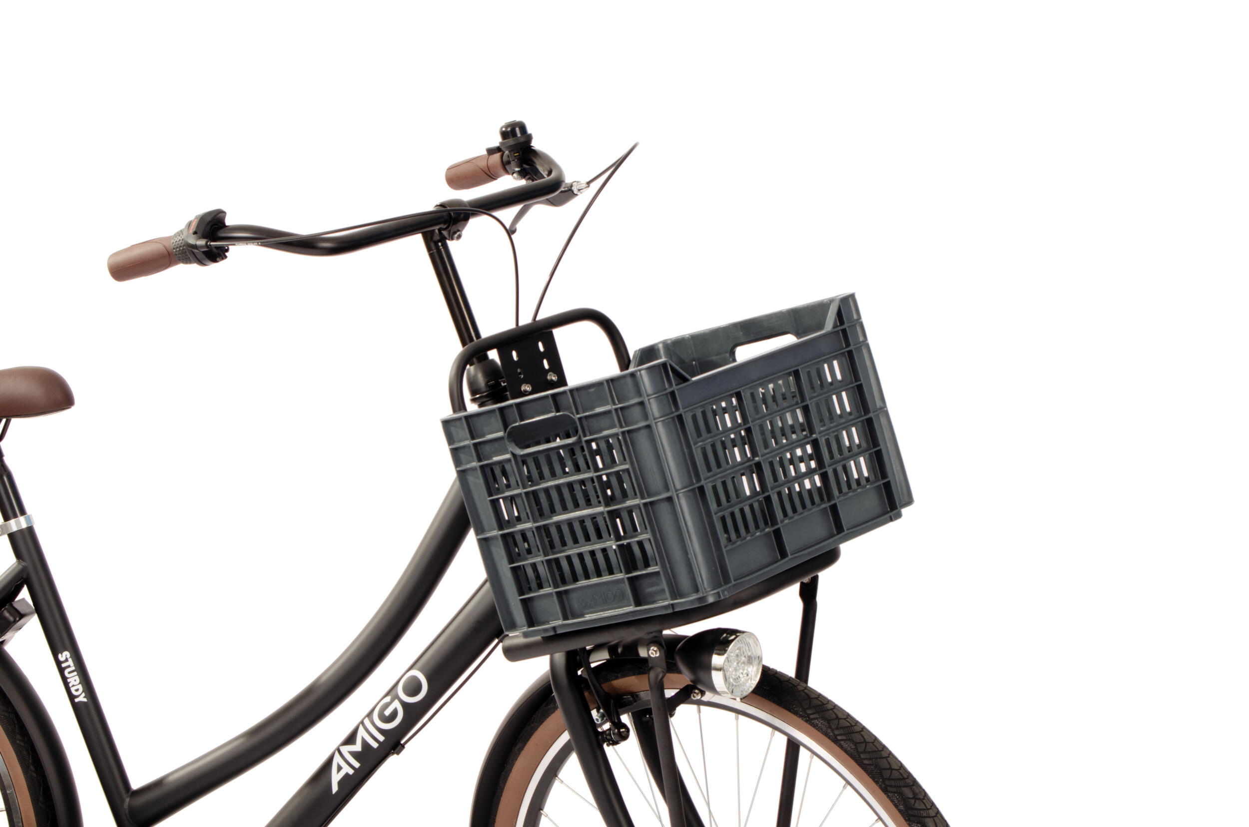 AMIGO fietskrat 30 liter 100% gerecycled kunststof donkergrijs 3/7