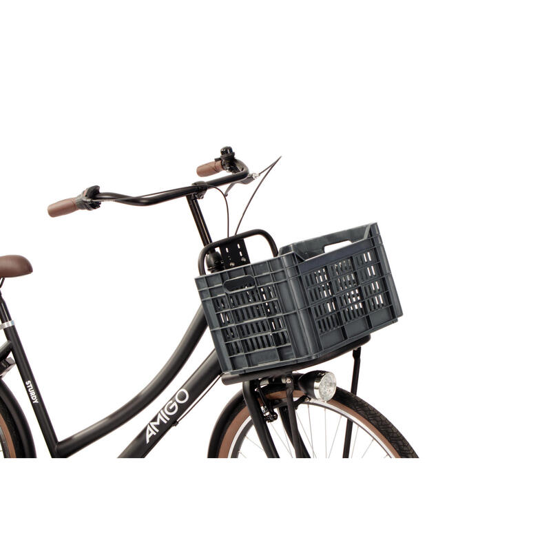 AMIGO caisse à vélo 30 litres 100% plastique recyclé gris foncé