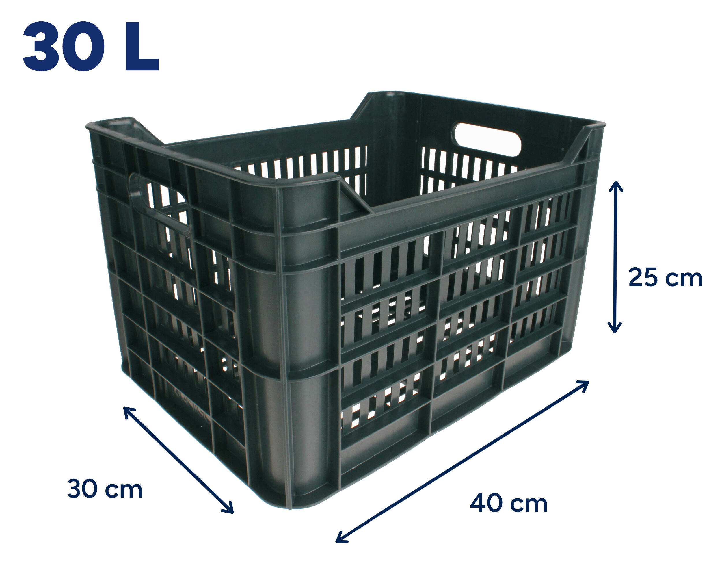 AMIGO fietskrat 30 liter 100% gerecycled kunststof donkergrijs 2/7