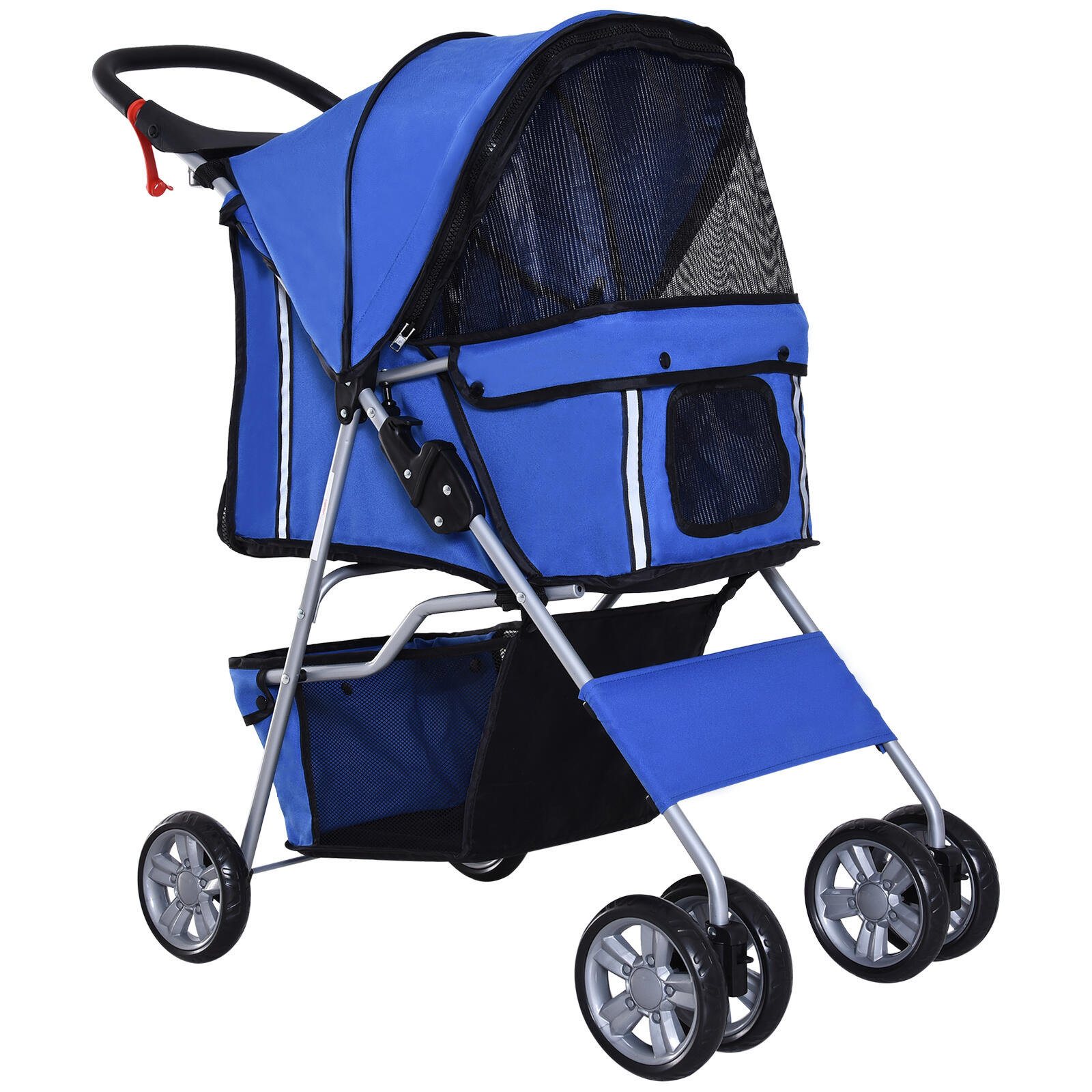 PAWHUT Carrinho Animais de Estimação 75x45x97cm Azul