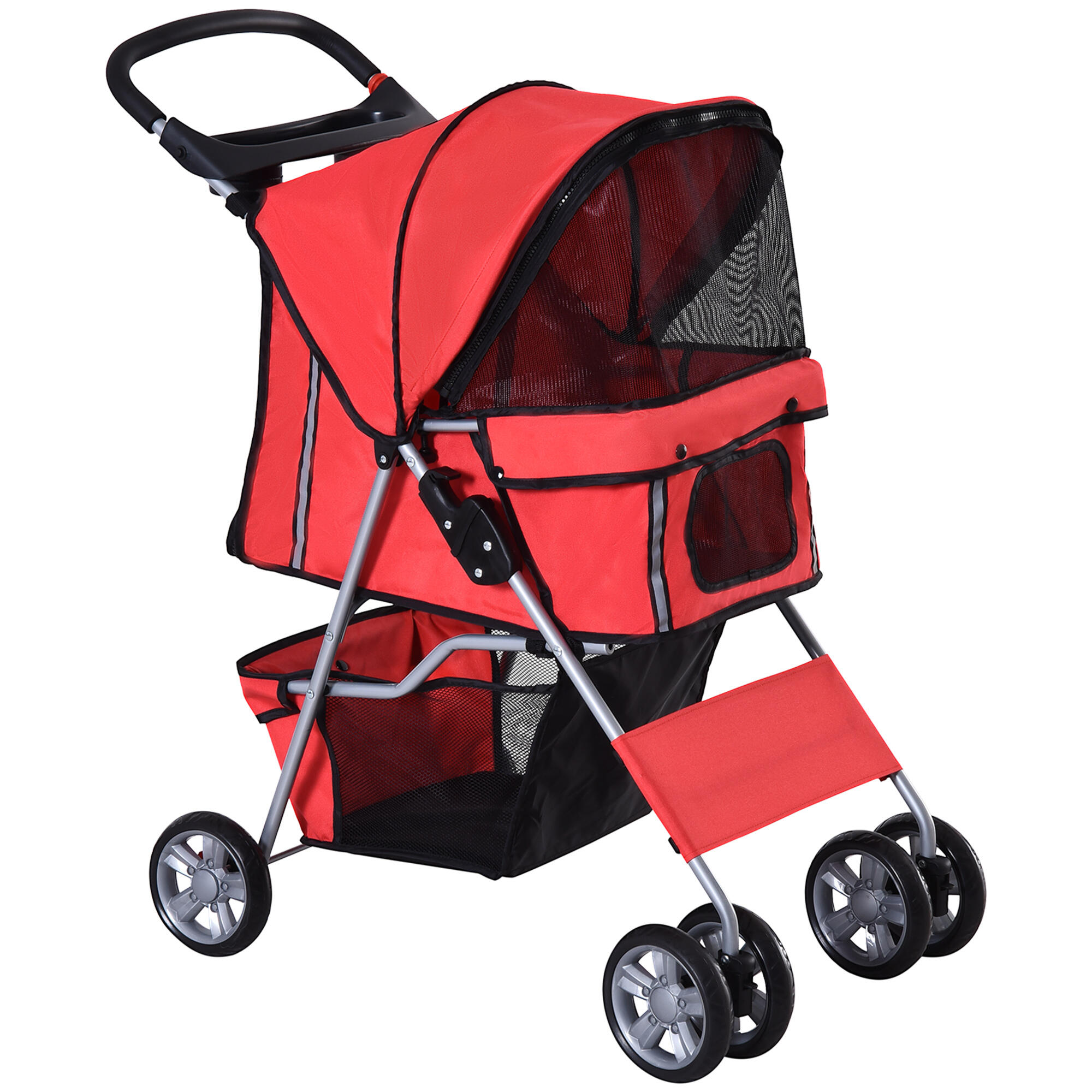 PAWHUT Carrinho para Animais de Estimação PawHut 75x45x97cm Vermelho